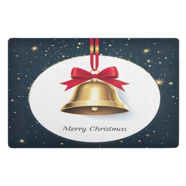 Imagem de STAYTOP Tapete de porta de sino de vento de Natal para entrada externa 81 x 50 cm, tapete de boas-vindas ao ar livre/interno, tapetes de banho fofos, capacho frontal antiderrapante para entrada, pátio