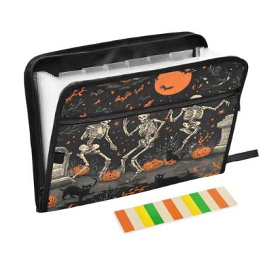 Imagem de CEBUGI Pasta expansível com 13 bolsos, organizador de arquivos sanfonado à prova d'água com etiquetas tamanho A4, organizador de documentos de papel para escola, material de escritório, fundo de