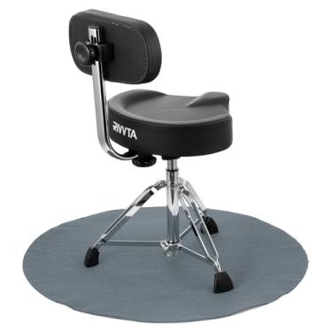 Imagem de PATIKIL Tapete de cadeira de escritório de 100 cm, tapete redondo para cadeira de mesa, protetor de piso rígido, antiderrapante, tecido de poliéster para computador, cadeiras giratórias, tapetes de