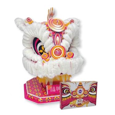 Imagem de Universal Castle Kit de montagem de cabeça de leão 3D para adultos - Amuleto da sorte chinês tradicional para decoração de casa e escritório, kit de artesanato DIY sem cola (Fortune God)