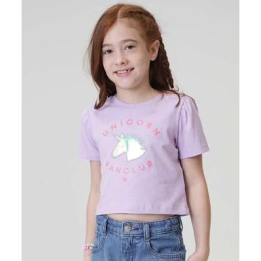 Imagem de Blusa Infantil Bordado Unicórnio Marisa Tam 4 a 10-03094, Lilás, 4