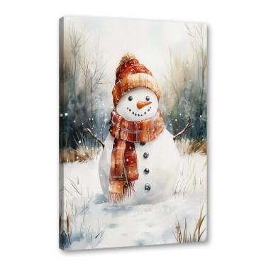 Imagem de Impressão de pôster de arte de parede retrô de Natal Papai Noel alce paisagem de inverno imagens de Natal para bar em casa pub cozinha café loja decoração de férias (SKU5,12 x 40,6 cm = (30 x 40 cm