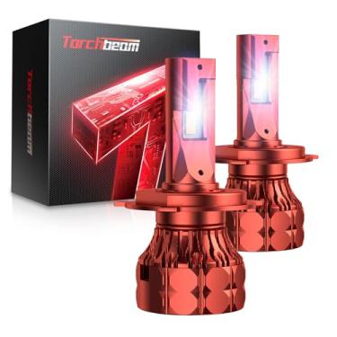 Imagem de Torchbeam Lâmpadas LED H4 9003 75000LM, atualização 2026, branco frio 6500K, vida útil de 120.000 horas, ventiladores de resfriamento de alta velocidade de 28.000 RPM, 15x mais brilhante, pacote com 2