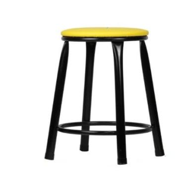 Imagem de Kit 2 Banquetas Baixa Banco Cozinha Americana Balcão Bar Aço - Banco para Balcão, Área Gourmet, Varanda e Churrasco(Amarelo)