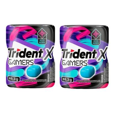 Imagem de Chiclete Trident Acid Blueberry Gamers Pote 48,3g C/ 2unid