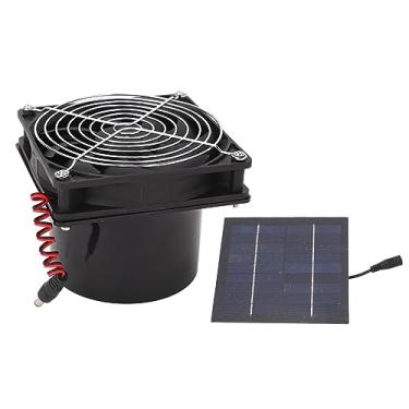 Imagem de Kit de exaustor solar Ventilador de ventilação movido a energia solar poderoso e eficiente com painel de 50 W para estufa, cozinha, sótão, galinheiro, casa de animais de