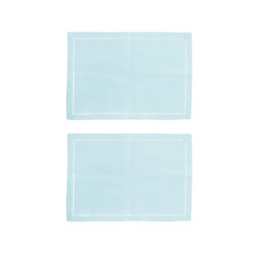 Imagem de Kit Lugar Americano Com Ponto Ajour Mesa Posta 35x50cm Rafimex Azul Claro (2)