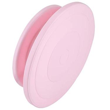 Imagem de Eujgoov Mesa Giratória para Decoração de Bolos, Suporte Giratório de Plástico de Qualidade Alimentar Com Plataforma Fosca, Girador de Bolo Profissional de 11 Polegadas para Padeiros, Chefs e Lojas de Sobremesas (Rosa)