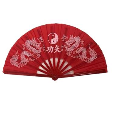 Imagem de Leque Oriental Grande Para Dança Kung Fu Tai Chi Chuang(Vermelho)
