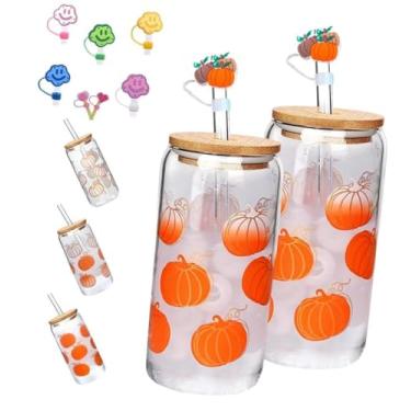 Imagem de SNCIDSGE Copo de Natal que muda de cor, tampa à prova de vazamento de bambu e canudo de aço, caneca de viagem reutilizável para café gelado, smoothie, coquetel, copo de presente de decoração de festa