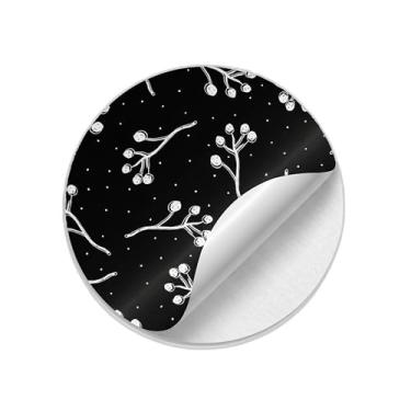 Imagem de Autocolantes Adesivos Redondos 25 Unidades Tema Ano Novo Raminhos Coloridos - Tamanho 50x50cm