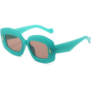 Imagem de Óculos de Sol Jelly Color Punk Feminino e Masculino com Lentes Gradientes, Proteção UV400 e Rebites, Ideais para Esportes ao Ar Livre, Corrida e Ciclismo, Verde e Marrom