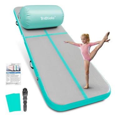 Imagem de Triclicks Tapete inflável de ginástica com tapete octogonal de cilindro de ar para uso em casa e academia