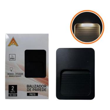 Imagem de Kit 10 Balizador Parede Escada Ip65 Led 2w Branco Quente 4x2 - AAATOP,