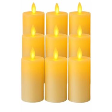 Imagem de Kit 6-12 Velas Led 13cm Chama Viva Bateria Inclusa - Decoração Casamento Natal Pronto para Festas e Datas Especiais(6 Velas)