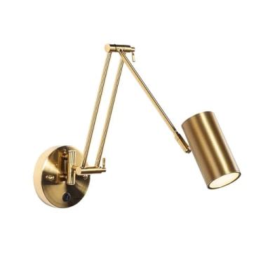 Imagem de Lâmpada de Parede Quarto Lado Cama Sconce para Leitura Braço Telescópico Rocker Longo Rotativo Plegável Luz Simples Luxo