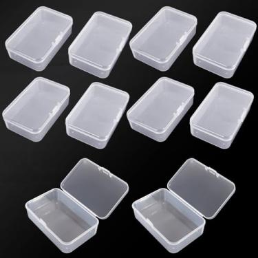 Imagem de Desbloqueie sua criatividade com pequenas caixas de armazenamento de plástico, mini recipientes de armazenamento e estojo organizador de contas transparentes com tampas para cartões, pinos, giz de
