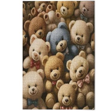 Imagem de Quebra-cabeças vintage de ursinho de pelúcia, 1000 peças para família adulta, presentes de elefante branco, natureza, divertidos, quebra-cabeças estéticos, decoração de casa, 1000 peças, 75 x 50 cm