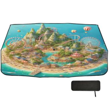 Imagem de Island Park Auto Shades para pára-brisa de carro proteção de isolamento térmico guarda-chuva para-sol de carro para-brisa dianteiro, persiana de janela carro