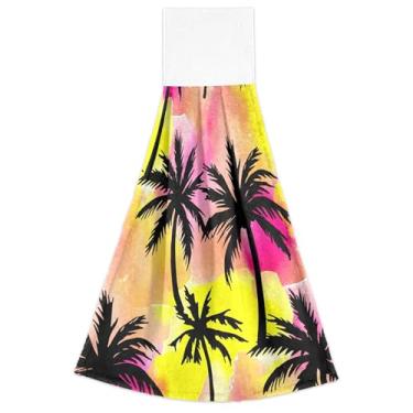 Imagem de Joisal Toalhas de cozinha penduradas no outono, palmeiras pretas, aquarela, cucoloris, conjunto de 2, decoração de cozinha moderna altamente absorvente, 46 x 35 cm