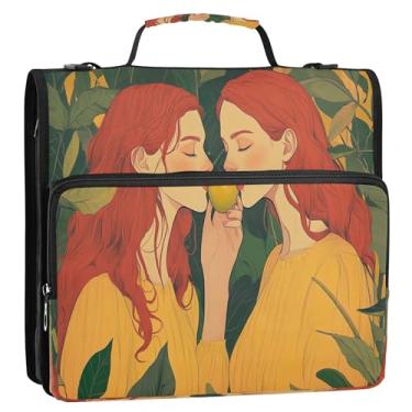 Imagem de Fichário feminino laranja para escritório - organizador de documentos com 3 anéis