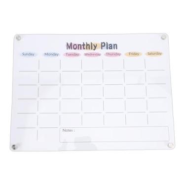 Imagem de FTVOGUE Placa de Planejamento de Acrílico, Calendário Mensal Semanal de Apagamento Magnético a Seco Com Filme Nano Revestido para Geladeira, Escritório, Cozinha, Superfície de Escrita