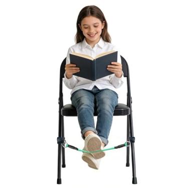 Imagem de ELETIUO Pacote com 3 faixas sensoriais para crianças – Ferramenta silenciosa de alívio de estresse e foco para TDAH, autismo e pés inquietos, faixas antiderrapantes para cadeiras que servem nas pernas