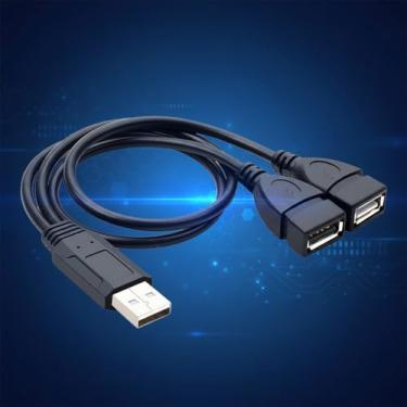 Imagem de Cabo divisor Y USB 2.0 A macho para USB duplo A fêmea, adaptador de hub de extensão de 30 cm para carregamento e dados, não é para CarPlay/Android Auto, 1 pacote
