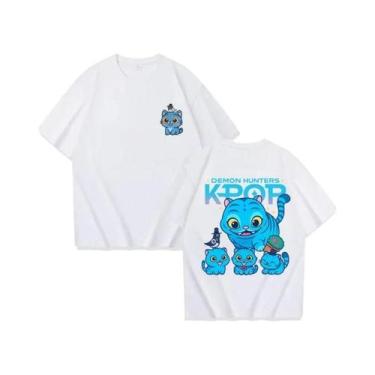 Imagem de Camiseta De Algodão KPOP Demon Hunter Tiger Para Pais E Filhos, Manga 