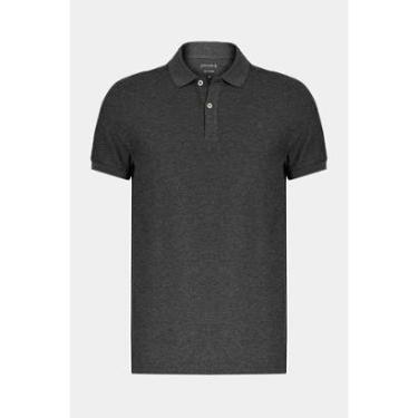 Imagem de Polo Aramis Manga Curta Melange Cinza Grafite-Masculino