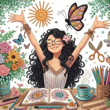 Imagem de Kits de pintura de diamante para adultos, kits de arte de diamante de formato especial 5D para iniciantes, pintura de strass de cristal para decoração de parede de casa, 30 x 30 cm