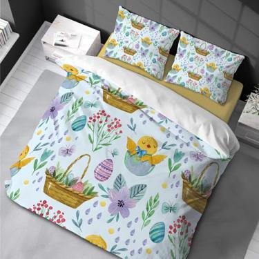 Imagem de Capa de edredom de pato fofo, conjunto de cama king, solteiro, fofo, animal, aquarela, flor, planta, capa de colcha respirável 220 x 240 cm -80 x 80 cm * 2