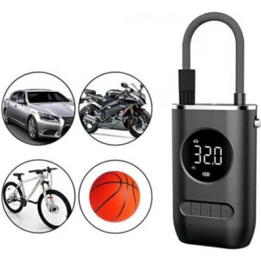 Imagem de Compressor de ar Portátil elétrica. Calibrador para Pneu de bicicleta 