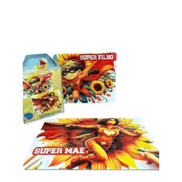 Imagem de Kit 2 Quebra-cabeça Herois Atipicos Super Mãe e Super Filho - Reidopen
