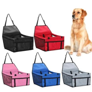 Imagem de Cadeirinha de Carro para Cães e Gatos, Assento de Transporte Dobrável, Modelo 1517, Preto, Oxford, Suporta até 15kg, Impermeável e Lavável, com Alça Ajustável