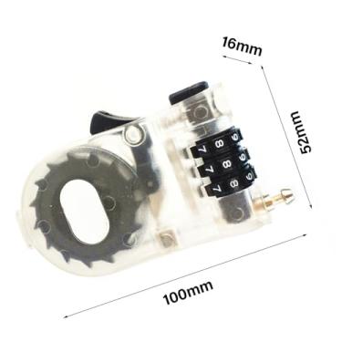 Imagem de Dioche Cadeado Com Senha para Bagagem Em Liga de Zinco Resistente Com Corda de Fio de 1 Metro para Malas de Viagem, Malas, Mochilas e (Branco Transparente)