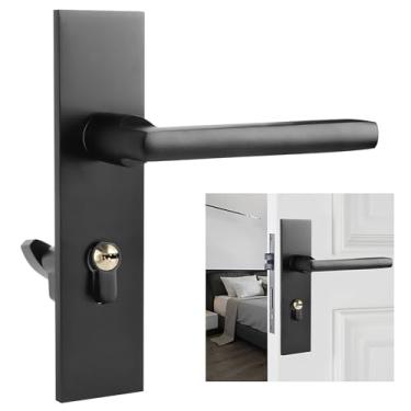 Imagem de Conjunto de maçaneta porta com cilindro fechadura split indoor liga zinco Ultra Silence cobre ergonômica -desgaste para madeira silenciosa estilo simp