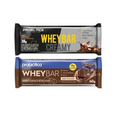 Imagem de Mix 2 Whey Bar Barra Proteica Creamy e Chocolate 15g de Proteína Probi