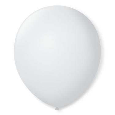 Imagem de Balão liso n9 com 50 unidades são roque, Branco