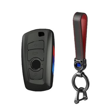 Imagem de Compatível com BMW 1 3 5 7 Series X1 X3 X4 X5 F10 F15 F16 F20 F30 F18 F25 M3 M4 Capa protetora de fibra de carbono para chave de carro Acessórios(B-grey keyring)