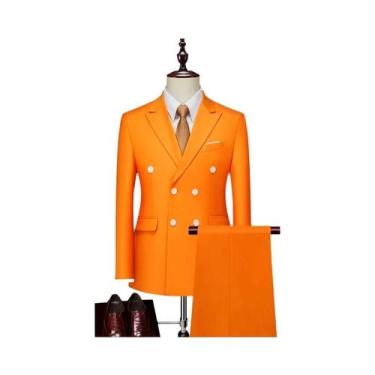 Imagem de Terno Masculino Casual De Negócios Transpassado De Duas Peças Com Calç