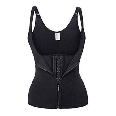 Imagem de Cinta Modeladora Dupla Compressão Redutor Ziper Cor:preto Tamanho:xxxl