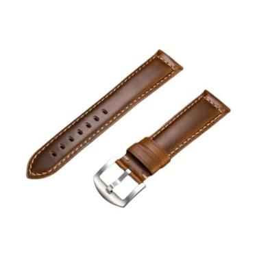 Imagem de Pulseira De Relógio Masculina Retrô De Couro Genuíno 20mm 22mm Univers