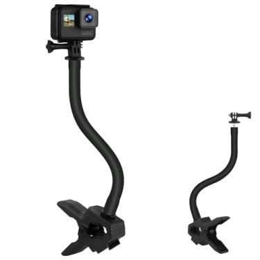 Imagem de Suporte de braçadeira flexível de mandíbulas de câmera atualizado, braço de pescoço de ganso flexível de 30 cm, compatível com GoPro Hero 13/12/11/10/9/8/7/6/5/4/Max/Fusion, Insta360 one X1/X2/X3/R/RS