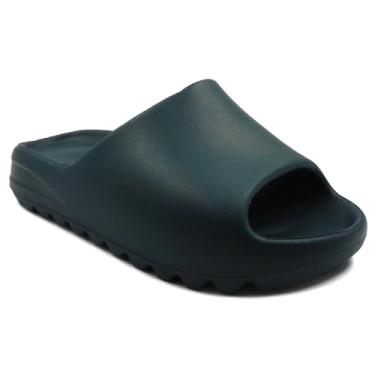 Imagem de Chinelo Masculino Slide Nuvem em EVA Anatômico Leve Conforto Premium Solado Tratorado Antiderrapante Slip On Casual (Verde Militar, BR, Adulto, Faixa Numérico, 41, 42)