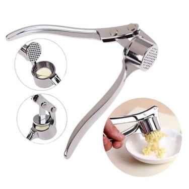 Imagem de Espremedor Amassador de Alho Manual Reforçado Inox e Zinco - SQ Só Qua