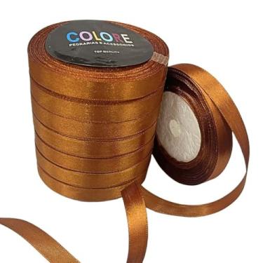 Imagem de Fita de Cetim 15mm 10 Rolos 225 metros Cobre