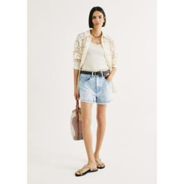 Imagem de Shorts Jeans Feminino Reto Curto-Feminino