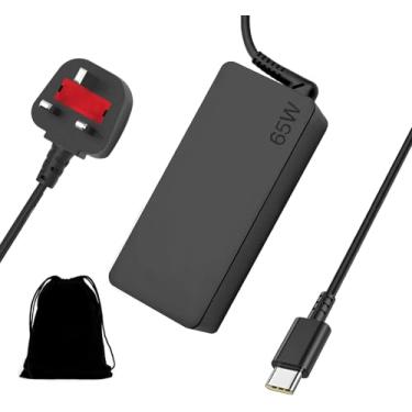 Imagem de Adaptador de alimentação de carregador USB C tipo C de 65W compatível com Lenovo ThinkPad T480 T480s T490 T580 T590 Yoga 720 730 910 920 C930