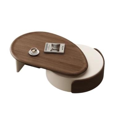 Imagem de Mesa de centro simples e moderna extensível, design compacto para pequenas salas de estar, mesa de chá ajustável de alta qualidade para móveis domésticos